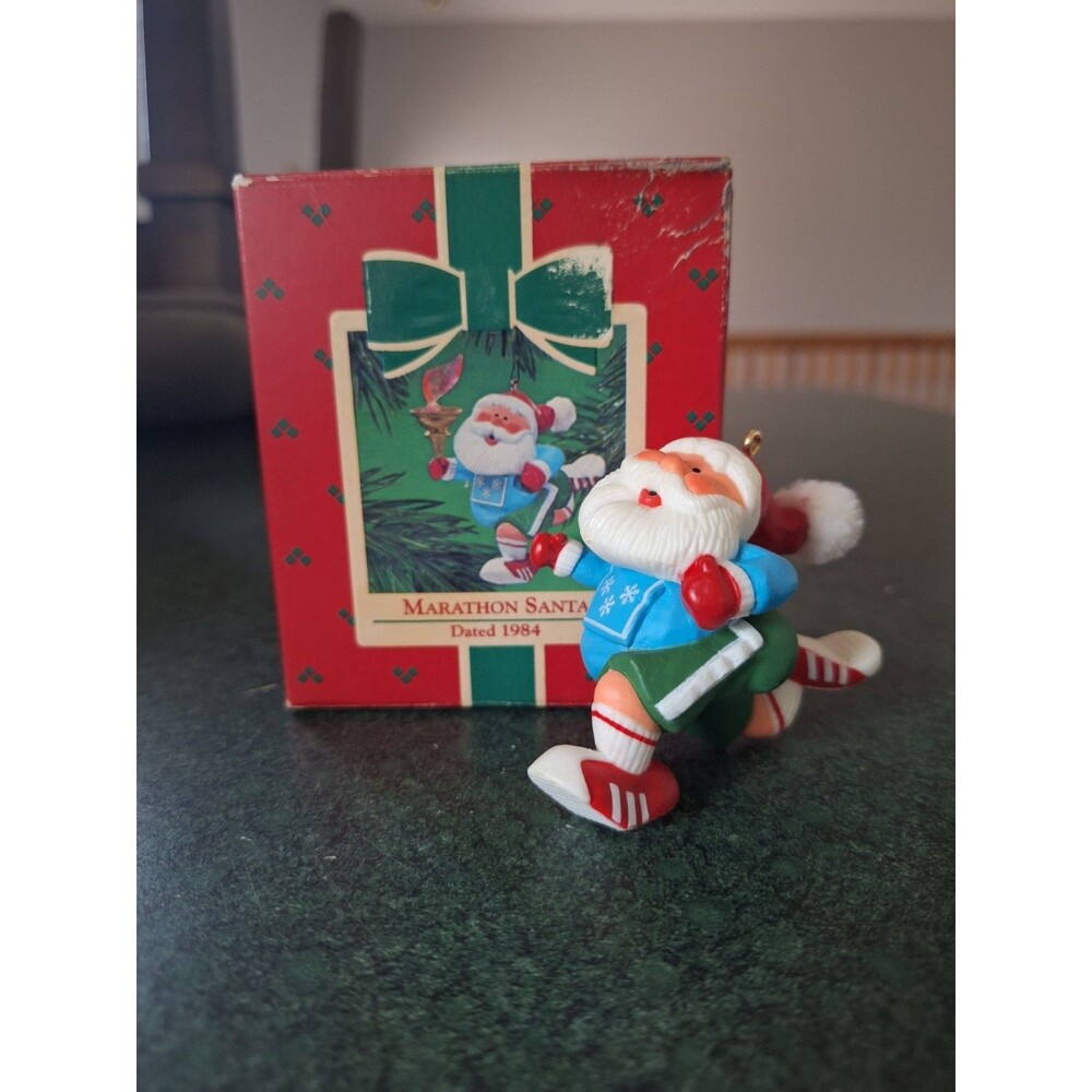 HALLMARK 1984 MARATHON SANTA ORNAMENT